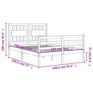 Bettgestell-K-16366 Weiß - Holzwerkstoff - 141 x 100 x 196 cm