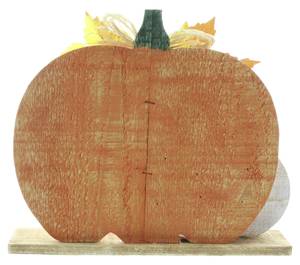 Kürbis Trio Orange - Weiß - Holzwerkstoff - Kunststoff - 29 x 25 x 5 cm