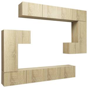 TV-Schrank 8er Set D794 Braun - Holzwerkstoff - 30 x 30 x 100 cm