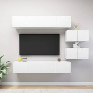 TV-Schrank 6er Set D354 Weiß - Tiefe: 80 cm