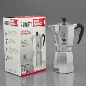 Kaffeemaschine Moka Express Silber - Naturfaser - 2 x 32 x 12 cm