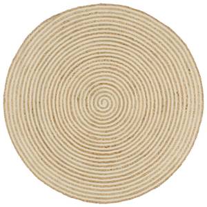 Tapis Imitation chêne - Blanc - 120 x 120 cm