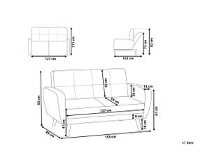 2-Sitzer Sofa FLORLI Schwarz - Eiche Hell