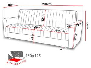 Schlafsofa Molly Hellgrau