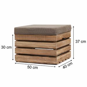 Coffre-Siège en Bois FLAME  lot de 2 Beige