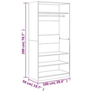 Kleiderschrank 298537 Braun - Raucheiche Dekor - Breite: 100 cm