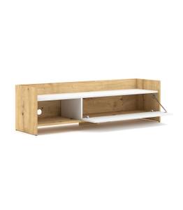 Meuble TV Open Marron - Blanc - Bois manufacturé - 40 x 37 x 140 cm