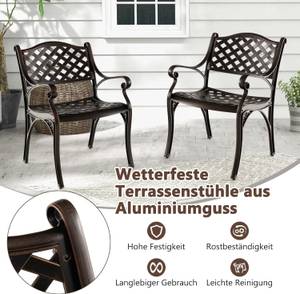 Gartenstühle ZB33680IZ-4DE (2er Set) Braun - Metall - 57 x 82 x 60 cm