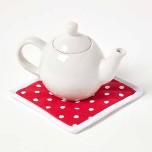 Topflappen Untersetzer Polka Dots rot Rot - Textil - 20 x 1 x 20 cm