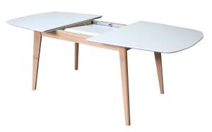 Table de repas Vintage Blanc - Bois massif - Bois/Imitation - 160 x 76 x 100 cm