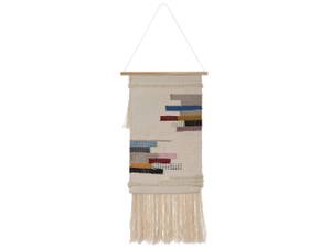 Suspension murale en tissu ATHANI Beige - Fibres naturelles - 40 x 101 x 1 cm