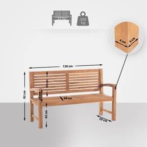 Banc de jardin Halden Bois manufacturé - 150 x 92 x 59 cm