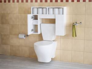 Toiletten Hängeschrank Geronimo Weiß Weiß - Holzwerkstoff - 77 x 61 x 20 cm