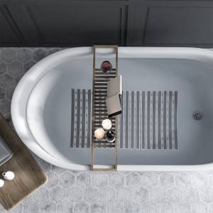 Antirutschmatte für Dusche & Badewanne Grau - Weiß - Kunststoff - 69 x 1 x 38 cm
