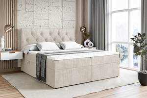 Boxspringbett ROMAN Ecru - Breite: 120 cm - H3