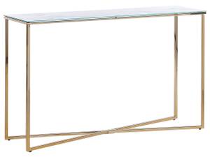 Table d'entrée ROYSE Doré - Blanc - Verre - 35 x 76 x 120 cm