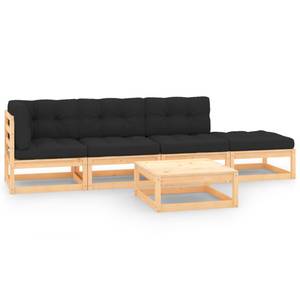 Garten-Lounge-Set (5-teilig) 3083775 Anthrazit - Holz