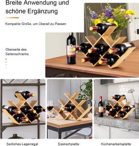 Weinregal Weinständer Braun - Bambus - 10 x 30 x 44 cm