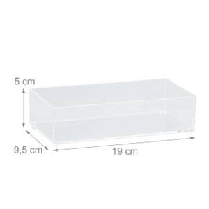 2 x Schubladen Organizer transparent Kunststoff - 19 x 5 x 10 cm