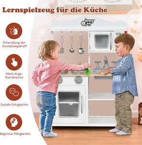 Kinderküche Spielküche Holz Weiß - Holzwerkstoff - 30 x 83 x 60 cm