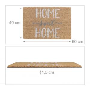 Kokos Fußmatte "Home Sweet Home" Beige - Grau - Weiß - Naturfaser - Kunststoff - 60 x 2 x 40 cm
