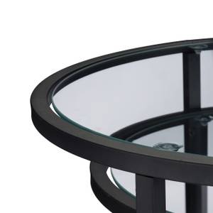 Table d'appoint verre gigogne lot de 2 Noir - Verre - Métal - 50 x 51 x 50 cm