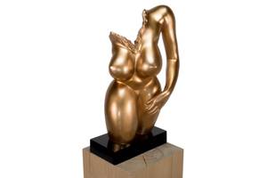 Skulptur Spiritual Entrance Gold - Kunststein - Kunststoff - 60 x 34 x 24 cm