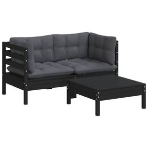 Salon de jardin (lot de 3) 3012380 Anthracite - Noir