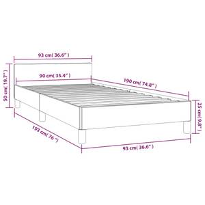 Bettgestell mit Kopfteil 3016044-1 Braun - Grau - Steingrau - 93 x 193 cm