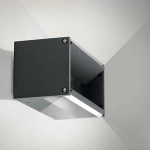 Wandleuchte TWIN Grau - Metall - Kunststoff - 10 x 10 x 10 cm