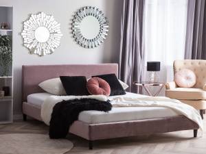 Doppelbett FITOU Eiche Dunkel - Pink - Breite: 170 cm