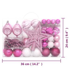 Weihnachtskugel-Set (108-teilig) 3028562 Pink - Weiß