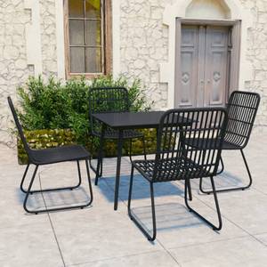 Garten-Essgruppe (5-teilig) 3012986-3 Schwarz - Kunststoff - Polyrattan - 80 x 74 x 80 cm