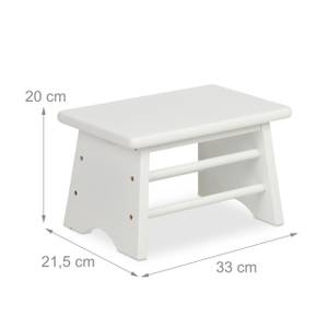 Tabouret blanc en bambou Blanc - Bambou - 33 x 20 x 22 cm