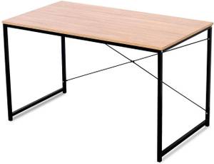 Schreibtisch Ted Schwarz - Braun - Holzwerkstoff - Metall - 120 x 70 x 60 cm