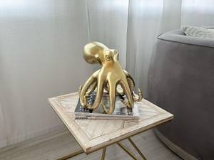Harz-Skulptur Krake Gold