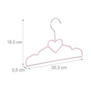20 x Kinderkleiderbügel Herz rosa 31 x 19 cm