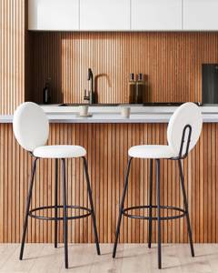 Tabouret de bar EMERY Noir - Blanc