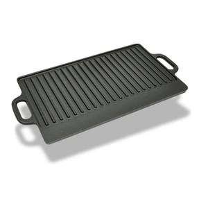 Grillplatte Schwarz - Metall - 23 x 2 x 38 cm