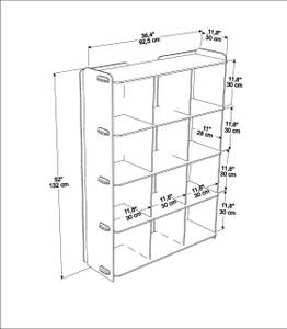 Regal Zimba Schraubloses Design Braun - Holzwerkstoff - 30 x 132 x 93 cm