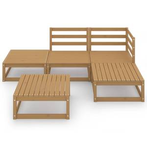 Garten-Lounge-Set (5-teilig) 3009911-1 Braun - Massivholz - Holzart/Dekor - 70 x 30 x 70 cm