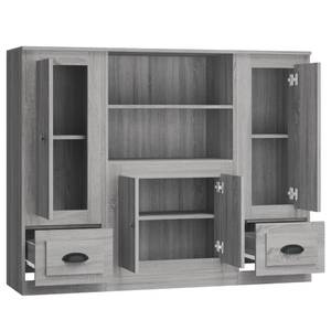 Highboard 3er Set DE9092 Eiche Grau Dekor