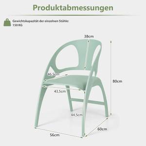 4er Set Esszimmerstühle Grün - Kunststoff - 60 x 80 x 56 cm