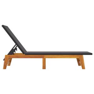 Chaise longue 319728 (lot de 2) Noir - Métal - Polyrotin - Bois/Imitation - 54 x 87 x 200 cm