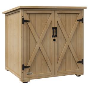 Gartenschrank 84G-416V00ND Braun - Massivholz - 88 x 90 x 78 cm