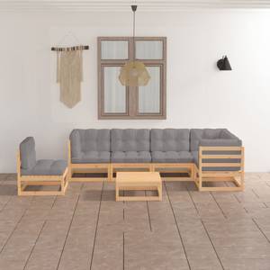 Garten-Lounge-Set (7-teilig) 3009790-2 Grau - Holz