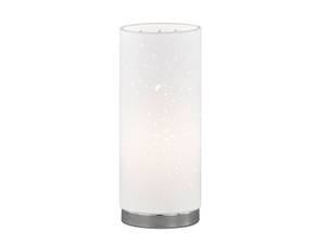 Kleine Tischlampe modern dimmbar Weiß Silber - Weiß - Metall - Textil - 10 x 25 x 10 cm