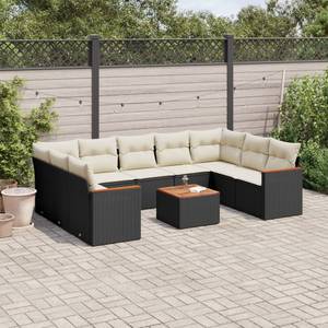 Garten-Sofagarnitur -K-7355 ( 10-tlg ) Schwarz - Massivholz - 69 x 62 x 62 cm