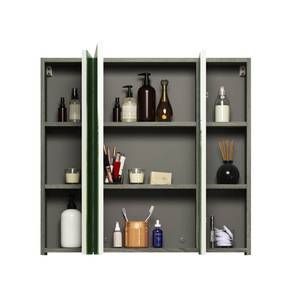 Spiegelschrank Riva Grau - Holz teilmassiv - 80 x 75 x 16 cm