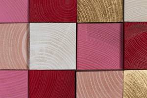 Tableau en bois Colours in Love Rouge - En partie en bois massif - 75 x 75 x 7 cm